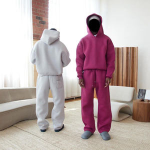 Men's Reflective 2-Piece Sweatsuit - Full Zip Jacket & Jogger Pants For Running & Training
