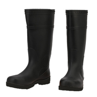Bottes de sécurité antidérapantes en PVC, bottes de pluie, bottes en caoutchouc noires, bottes d'hiver unisexes pour adultes avec embout en acier, PVC plastique de haute qualité pour hommes