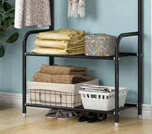 Perchero de pie para ropa y zapatos, organizador de almacenamiento colgante con estantes para abrigos y prendas de vestir - Product Image 6