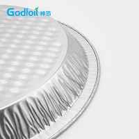 Barquettes à tarte rondes jetables en aluminium de 9 pouces (633 ml) avec couvercle, argentées, résistantes au four, pour la cuisson des aliments et la livraison de pizzas