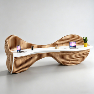 Meubles d'extérieur contemporains, jardinière artistique en fibre de verre pour promenade en bord de lac - Product Image 1