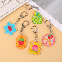 Breloque de sac personnalisée avec motif imprimé UV couleur, pendentif mignon en forme de dessert ou de fruit, porte-clés en acrylique pour accessoire de sac à dos