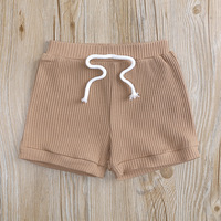 Infant Newborn Baby Girl Boy gerippte feste Kleidung Sets Kurzarm Body suits Elastic Shorts 2pcs Outfits Baby Kleidung Sets
