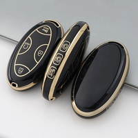 Étui de protection souple en TPU avec bord doré anti-chute pour clé de voiture Hyundai Ioniq5 Ioniq6 Sonata Elantra N, coque de clé intelligente ovale
