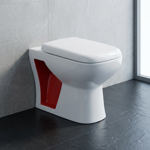 Cuvette de toilette en céramique double couleur rouge et blanc, standard américain/britannique, avec siphon EWC carré S/P - Product Image 1