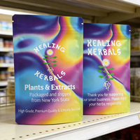Sachet Doypack Mylar Haute Barrière Anti-Odeur Personnalisé avec Fermeture Zip Refermable pour l'Emballage d'Extraits de Plantes et d'Herbes