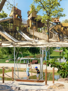 Tùy chỉnh thân thiện với môi bằng gỗ & nhựa trẻ em sân chơi thiết bị-ngoài trời tự nhiên Cây nhà trượt leo cấu trúc - Product Image 2