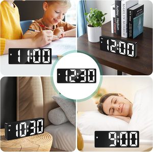 Wholesale Cheap Smart Digital Alarm <b>Clock</b> Large Display LED Mirror LED <b>Clock</b> Surface for Makeup Home Decor Mirror Table <b>Clock</b> - Product Image 6