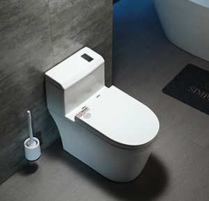 WC mural en céramique avec bouton de chasse d'eau dissimulé pour salle de bain - Product Image 5
