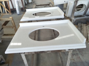 Piani Lavabo in Quarzo Bianco Moderno Personalizzabili in Varie Dimensioni <span class=keywords><strong>per</strong></span> Progetti di <span class=keywords><strong>Cucine</strong></span> e Bagni di Hotel - Product Image 3