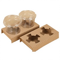 Plateau de transport en carton ondulé de 55 mm de hauteur pour gobelets à café et thé, emballage alimentaire à emporter, supports de gobelets – Vente en gros