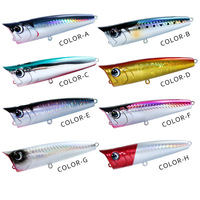 Leurre de pêche artificiel flottant Topwater Popper 75/85/105/125mm pour la pêche au bar, à la perche et au brochet