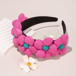 Rode Bloem Hoofdband Voor Vrouwen Meisjes Mode Hoofddeksel Boho Brede Hoofdband Voor Dames Haarfeest Geschenken Vakantie Haaraccessoires - Product Image 4