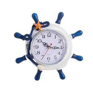 Reloj de pared de timonel Mediterráneo hecho a mano de madera decoración del hogar regalos creativos Boutique objetos decorativos - Product Image 5