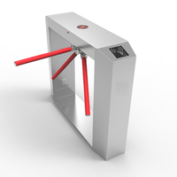 Tourniquet semi-hauteur en acier inoxydable avec lecteur de cartes RFID et de codes QR pour contrôle d'accès de sécurité, portique tournant automatique à trois bras