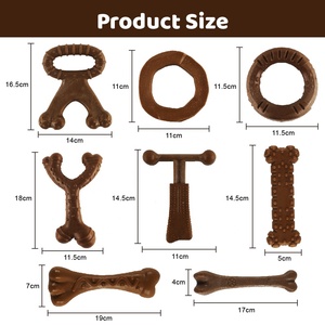Produsen bentuk kustom tahan lama 4 buah Mainan Gigit anjing tulang garpu kayu tulang plastik untuk anak anjing kecil sedang besar penggunaan sehari-hari hadiah - Product Image 5