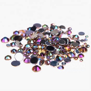 Strass acrylique non thermocollant Oleeya Factory en gros, forme ronde, couleurs AB, 1,5 mm-10 mm, pour nail art - Product Image 4