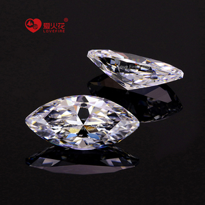 Vente en gros de pierres CZ blanches de qualité 5A, forme <span class=keywords><strong>marquise</strong></span>, 1,5*2,5mm-10*20mm, zircone cubique artificielle, pour la fabrication de bijoux - Product Image 1