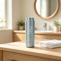 Pot à pompe sans air à double paroi en ABS avec logo personnalisé, 30 ml, 50 ml, emballage sous vide rechargeable, soins de la peau, cosmétiques