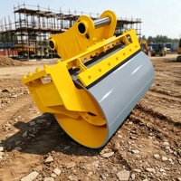Compacteur vibrant hydraulique robuste monté sur excavatrice pour la réparation routière
