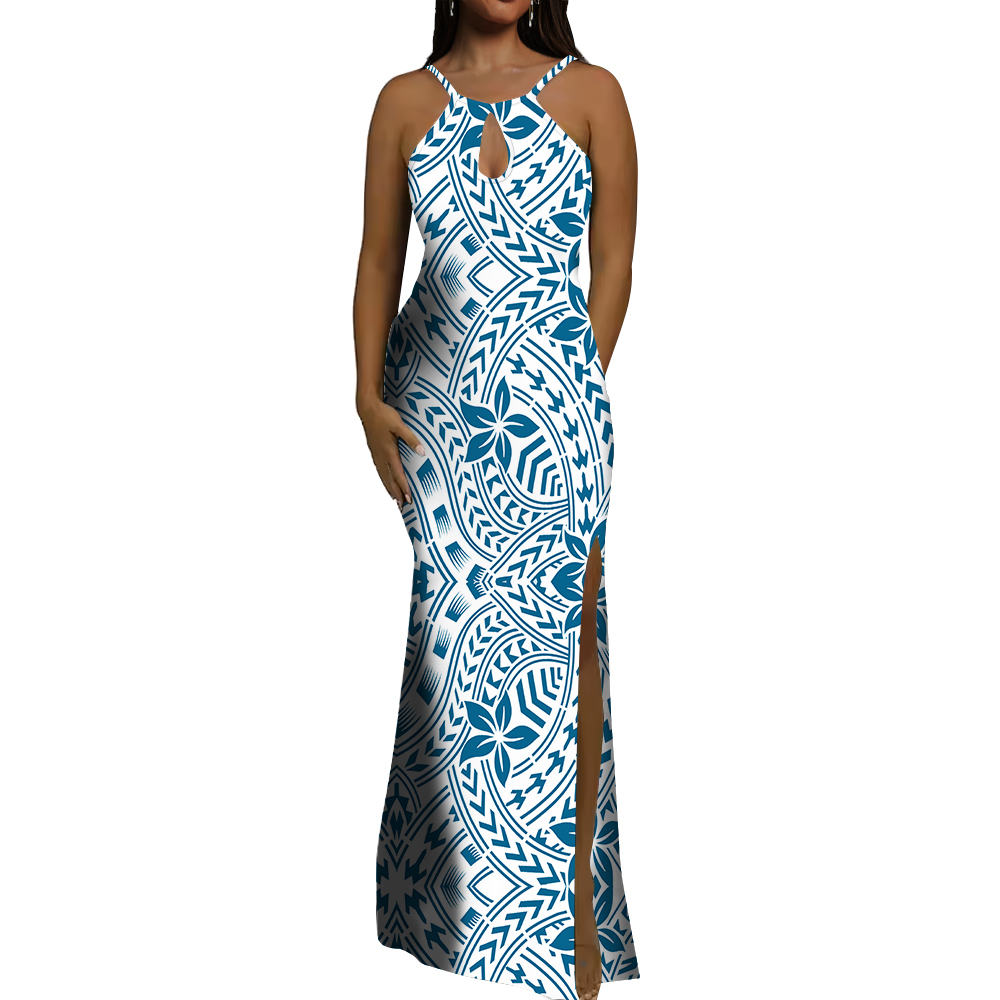 Traditional Fijian Dress Design - Vintage Print Maxi