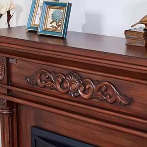 <span class=keywords><strong>Chimenea</strong></span> <span class=keywords><strong>Francesa</strong></span> de Madera Maciza con Llama Simulada Blanca y Calefacción Eléctrica para Hogar, Villa, Hotel, Estilo Europeo, Decoración para Sala de Estar - Product Image 3