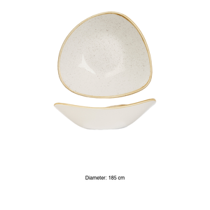 Stonecast White Triangular Bowl 18 cm White Speckled Churchill Swhstrb71 - Product Image 3