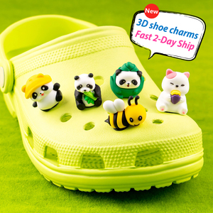 Chất Lượng Cao 3D Dễ Thương <span class=keywords><strong>Panda</strong></span> PVC Charms Tùy Chỉnh Phim Hoạt Hình Zoo Động Vật Giày Trang Trí Cho Trẻ Em Dép Trong Số Lượng Lớn - Product Image 1