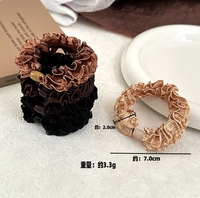 Gerüschtes Haargummi im koreanischen Stil in Milchtee- und Kaffeefarben – Süßes, schlichtes Haarschmuck für den Valentinstag