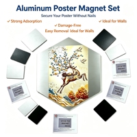 Plaques de fixation magnétiques pour sublimation, supports métalliques pour impressions, aimants de suspension de photos, kit de fixation murale sécurisé pour affiches, feuille magnétique adhésive