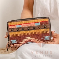 Portefeuilles en cuir véritable antivol avec fermeture éclair pour femmes, style vintage, cadeaux personnalisés, pochette, produit en vrac, polyester imperméable