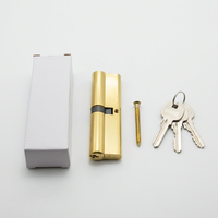 Cylindre de serrure Wellone extra long 120 mm (60/60) profil européen en laiton, forme gourde, double ouverture, 3 clés ordinaires, nickel