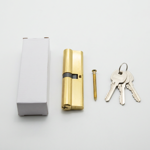 Cylindre de serrure en laiton profil européen extra long 120 mm (60/60) en forme de gourde, <span class=keywords><strong>double</strong></span> ouverture, avec 3 clés ordinaires - Product Image 1