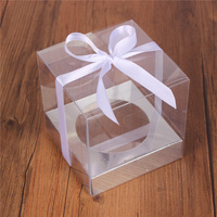 IMEE De Mariage Mini Boîte À Gâteaux 1 Trou À Gâteau En Plastique Transparent Boîte D'emballage Cadeau Transparent Boîtes À Gâteaux