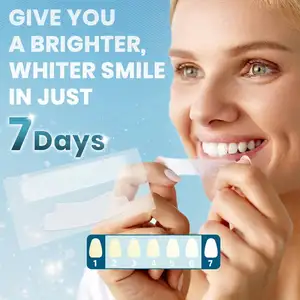 Produk laris strip pemutih gigi kering hasil cepat Logo kustom strip pemutih gigi efektif dengan Ce diakui