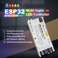 Chip GLEDOPTO ESP32 Canggih 15A 800IC WLED Pengendali Jarak Jauh LED Digital Jangkauan 30M untuk S2811 SK6812 SM16703P WS2812B