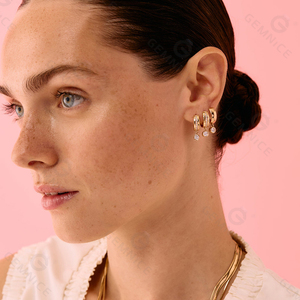 Gemnel Pendientes de Aro Colgantes de Plata 925 con Corazón de Diamantes de Circonita, Delicados para Uso Diario - Product Image 5