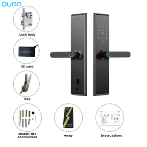 Qunn Thông Minh Kỹ Thuật Số <span class=keywords><strong>Wifi</strong></span> Cửa Khóa Nhôm Thép Vân Tay & Mật Khẩu Truy Cập Không Dây Key Tương Thích Tuya Thông Minh Cho Cửa Gỗ - Product Image 4