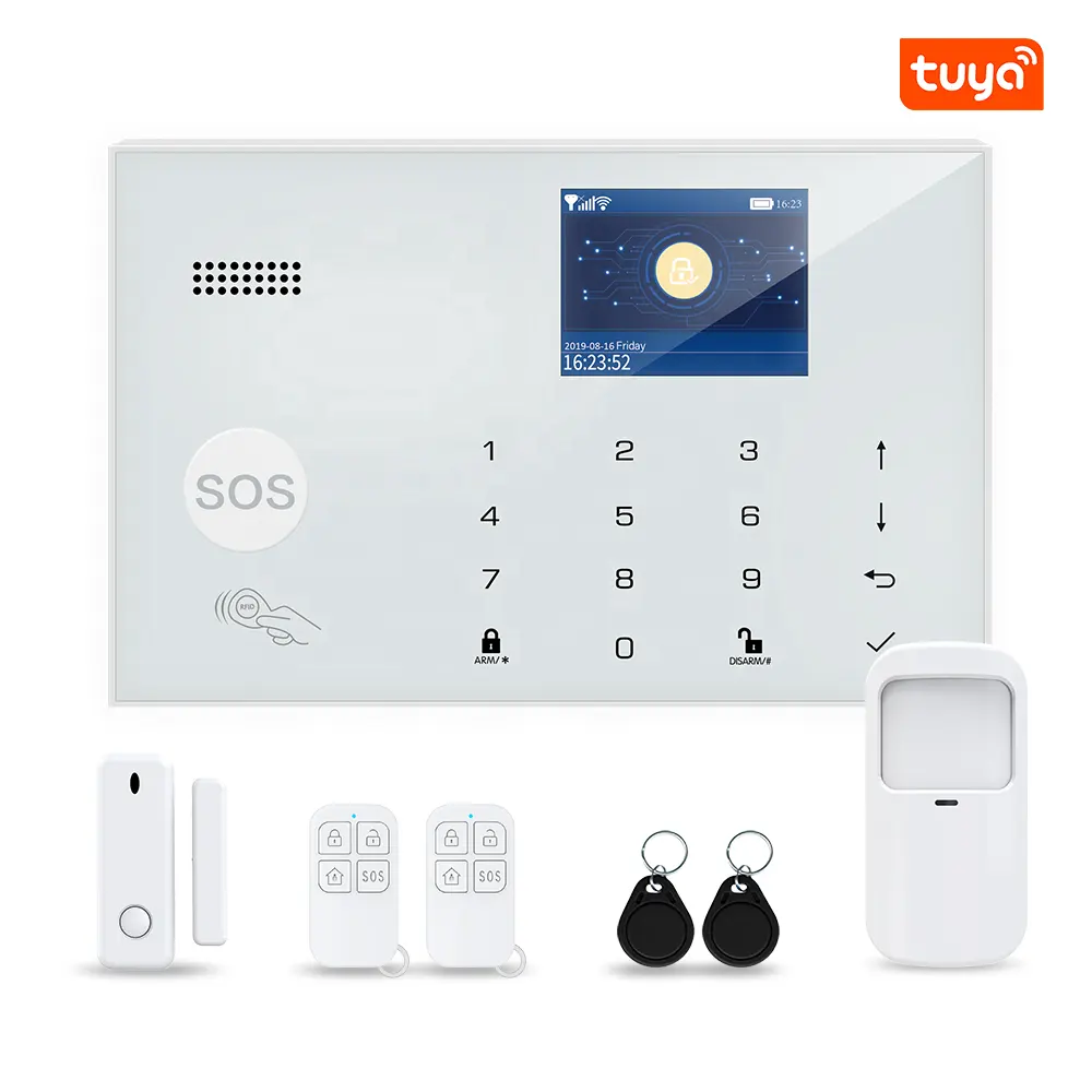 Tuya Smart Home Alarmsysteem Alarmsysteem Wifi Gsm 2G/4G Draadloze Kit Anti Diefstal Alarm systeem Voor Huis Kantoor