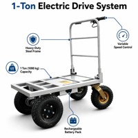 Chariot de transport électrique pliable à quatre roues en métal GY GY12-004 - Accessible aux élévateurs - Capacité de charge ultra-grande pour une personne