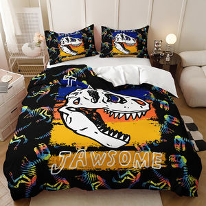 Juego de Ropa de Cama <span class=keywords><strong>Infantil</strong></span> Feelyou con Diseño de Dinosaurios de Dibujos Animados, Funda Nórdica con Diseño de Dinosaurios de la Selva para Decoración de Habitaciones - Product Image 4