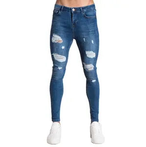 Custom cotton Men pants Casual Denim jeans Stretch Skinny Men's Ripped jeans