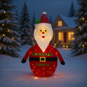 Figurine de Père Noël en tissu de luxe avec éclairage LED, 4 pieds, décorations de Noël pour l'intérieur et l'extérieur, décoration de fête - Product Image 2