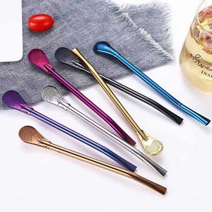 Accesorios para Bebidas de Bar, Cuchara-Pajita Reutilizable de Acero Inoxidable 304 para Té y Jugos, Ecológica, con Certificación CE, Venta Caliente 2024 - Product Image 5