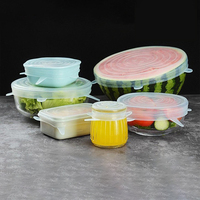 Couvercles extensibles et frais couverture accessoires de cuisine réutilisable rond Silicone couleur boîte ustensiles de cuisine contemporain durable