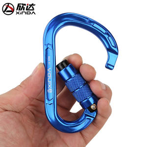 Mousqueton automatique Shinda Master Lock en alliage d'aluminium noir pour équipement d'escalade extérieur, boucle de sécurité HMS en forme de poire, verrou principal - Product Image 4