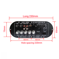 Amplificateur de voiture numérique mono D350 Mini pour sortie 5.0 100-300W, double entrée MIC AUX, alimentation 12V/220V, subwoofer