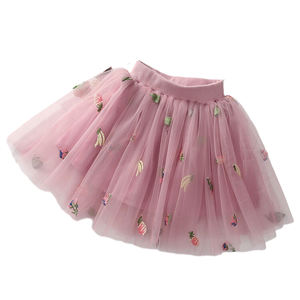 Fábrica profesional Niñas verano mini falda plátano piña decoración malla tutú falda - Product Image 3