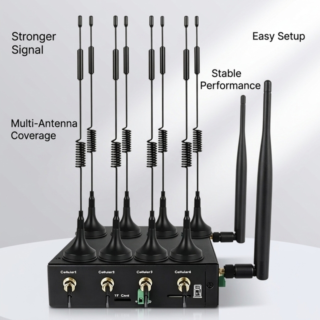 5G Router Dual SIM Dual Band WiFi 6 Gigabit Gateway RS232/RS485 Serial Port Industrial IoT Remote Control Vehicle Monitoring