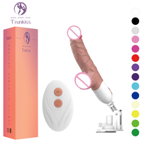 Vibromasseur gode réaliste produit adulte Vibration télescopique 10 fréquences avec forte ventouse Base Vibration gode Machine